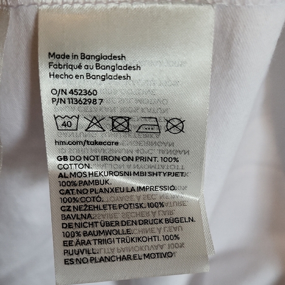 H&M White Tee with Graphic Print - Picture 5 of 5